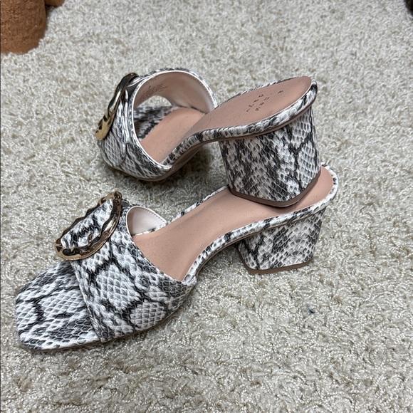 A New Day Snakeskin Mules with Gold Buckle - Picture 2 of 3